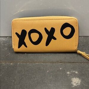 Yellow XOXO Zip Wallet